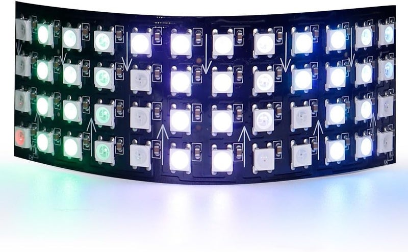 LOAMLIN WS2812B RGB LED Digital Flexible Individually Addressable Panel Light WS2812 4X12 8X8 16X16 8X32 LED Module Matrix Screen DC5V (4X12 48Pixels) - Image 1